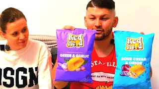 HUR SMAKAR MAURIS RÖDA HUVUD RED HEAD chips UppdragMat Maurisyoutubekanal mukbang challenge [upl. by Idelle980]