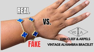 Real Vs Fake Van Cleef amp Arpels Vintage Alhambra Bracelet Lets Compare my VCA to a FAKE one [upl. by Mojgan627]