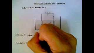 Electrolysis of molten sodium chloride NaCl and leadII bromide PbBr2 [upl. by Julee185]