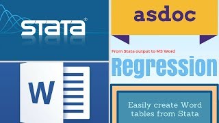 Create publication quality regression tables in Stata with asdoc [upl. by Lombardi202]