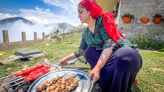 Cooking nomadic chicken kebab in the mountains [upl. by Robbins]