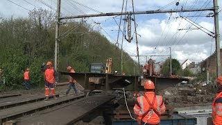 Remplacement de pont rail à Amiens 19042014 [upl. by Marrissa]