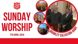 Bromley Temple Salvation Army  Sunday Blessing  7 April 2024 [upl. by Rahcir364]