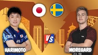 Truls Moregard vs Tomokazu Harimoto WTT China Smash 2024 [upl. by Ahsinyar249]