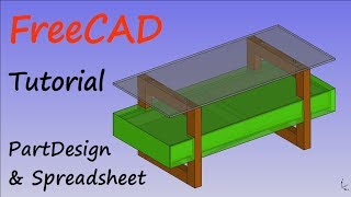 FreeCAD Tutorial  Parametrischer Möbelbau mit der PartDesign und Spreadsheet Workbench [upl. by Violette]