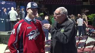 Windsor Spitfires First Round Draft Pick Press Conference [upl. by Sotos944]