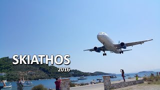 Skiathos airport takeoffs and landings [upl. by Ioved]