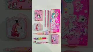 Pink Unicorn Stationery Items Pencil Eraser Pen Pencil Box Sharpener backtoschool stationery [upl. by Furlong821]