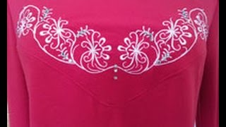 Embroidery Expert Eileen Roche Shows Easy Dress Embroidery on Its Sew Easy 6033 [upl. by Arahahs702]