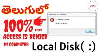 Access is denied local disk drivers in Computer Telugu [upl. by Aelsel668]