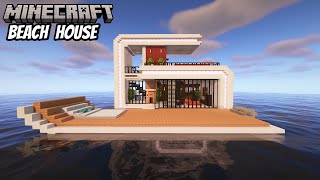 Building a Beach House in Minecraft With interior [upl. by Fem122]