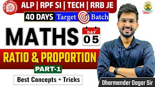 Ratio and Proportion  40 Days Target Batch  Railway Bharti 2024  Maths by Dharmender Dagar Sir [upl. by Areic]