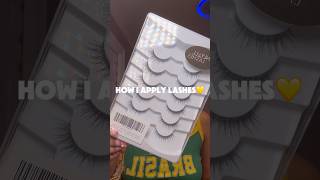 how to apply false lashes for beginners youtubeshorts shorts beauty makeup [upl. by Menedez]