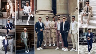 Suits With White Sneakers Combination Ideas💡 Coat Pant Combination  MrGovindsahu [upl. by Inot405]