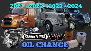 2021 2024 FREIGHTLINER CASCADIA OIL CHANGE FUEL FILTERS OIL FILTERS LOCATIONS [upl. by Itsyrc229]