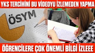 2024YKS TERCİHİNİ BU VİDEOYU İZLEMEDEN YAPMA❗Çok önemsenmeyen ama önemli bilgi [upl. by Anyehs386]