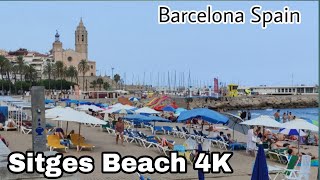 Sitges Beach Walk 4K Barcelona Spain [upl. by Nixie145]