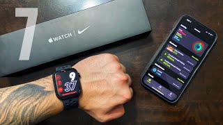 Apple Watch Series 7 NIKE EDITION Unboxing and Setup Midnight [upl. by Tatianas870]