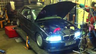 BMW E36 325i TURBO TDIchip on dyno  part I [upl. by Yung688]