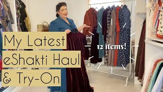 My Latest eShakti Haul and Tryon  Plus Size Vintage Styles [upl. by Ytirahs]