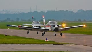 2 Fuji FA200180 Aero Subarus Formation Flying  Engine Sound at MengenHohentengen [upl. by Weixel]