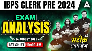 IBPS Clerk Analysis 2024  IBPS Clerk 1st Shift Analysis  Asked Questions amp Expected Cut Off [upl. by Chamberlin]