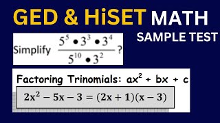 Pass GED amp HiSET Math Test  2024 GED or 2024 HiSET Test Prep [upl. by Corydon634]