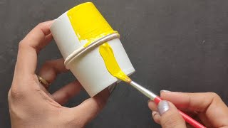 DIY PAPER CUP Craft DIY Money BankCute Money Bank from Paper Cup Piggy bank [upl. by Mit]