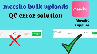 Meesho Bulk Listing QC error problem solve  QC Error in meesho listing  meesho listing QC error [upl. by Parent]