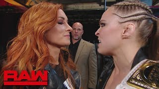 Becky Lynch is forced out of the arena Raw Feb 4 2019 [upl. by Leontine705]