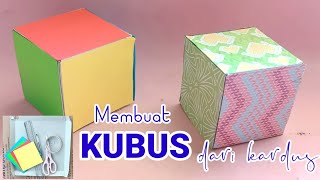 Membuat kubus dari kardus panjang sisi 6 cm  Jaringjaring kubus  How to make a cube kubus cube [upl. by Negem]