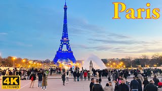 Paris  France 🇫🇷 Winter Walk  New Year Eve  January 2022 4K HDR  Paris 4K  A Walk In Paris [upl. by Nanci]