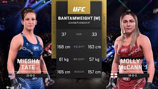 4K quotMiesha Tate DOMINATES Molly McCANN in EPIC UFC 5 Clash  MMA Showdown Highlights [upl. by Elsa]