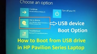 How To boot from USB drive in HP Pavilion Laptop  USB Boot Option Legacy Support Enabled in BIOS [upl. by Siramaj]