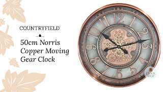 50cm Norris Copper Moving Gear Clock By COUNTRYFIELD [upl. by Zerk140]