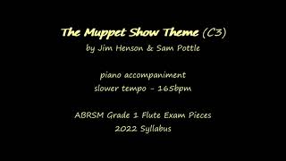 The Muppet Show Theme C3  ABRSM Grade 1 Flute 2022  piano accompaniment  slower tempo 165bpm [upl. by Scibert]