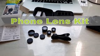 Cell Phone Camera Lens Kit  5 Lenses  Wide Macro Fish Eye Zoom CPL [upl. by Leandro]