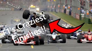 5 CRAZIEST F1 race finishes ever [upl. by Landon]