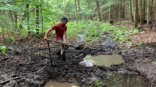 Some time at the cabin Continue the pond and install carpet [upl. by Aicirpac]