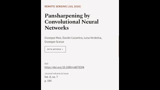 Pansharpening by Convolutional Neural Networks  RTCLTV [upl. by Seessel]