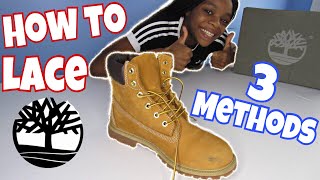 How To Lace Your Timberlands  3 Methods [upl. by Torhert]