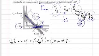 Dynamics  Rigid Body relative velocity example 1 [upl. by Gerta226]