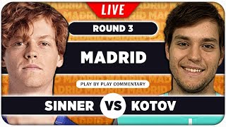 SINNER vs KOTOV • ATP Madrid 2024 • LIVE Tennis PlaybyPlay Stream [upl. by Laon946]