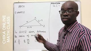 Solution of Triangle Cosine Rule  JAMB Past Question 1986 foryou viral fyp fypシ maths exam [upl. by Akived212]