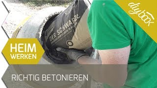 Richtig betonieren Beton mischen aus Sand Zement und Wasser [upl. by Eirlav]