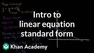 Standard form for linear equations  Algebra I  Khan Academy [upl. by Alemrac]