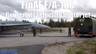 FA18C Refueling by Conscripts  FinAF Road Base Ops  Baana 20 4K UHD [upl. by Aikahc599]