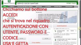 Tutorial Primo accesso fascicolo sanitario elettronico Regione Lombardia CRS [upl. by Babbie]