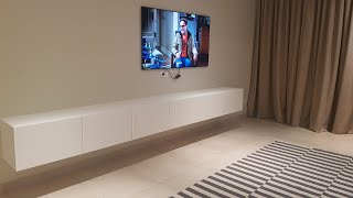 BESTA IKEA wall mounted TV unit white Unboxing amp installation [upl. by Nyltiac]