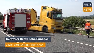 GROSSENLÜDER Schwerer Unfall nahe Bimbach  Zwei Verletzte auf der B254 [upl. by Imelda]